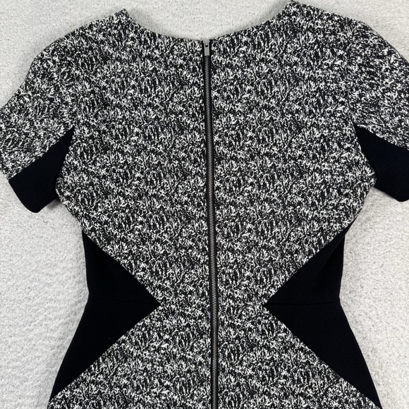 Banana Republic Dress Womens 0 Petite Short Sleeve Black Gray Textured Knit - Picture 9 of 12